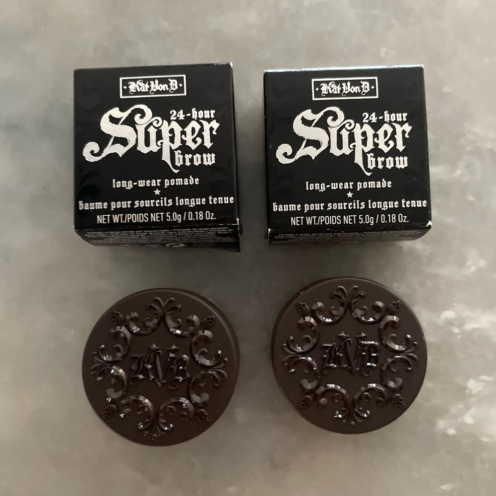 Bundle of 2 Kat Von D KVD Beauty 24 HR Super Brow Pomade DARK BROWN